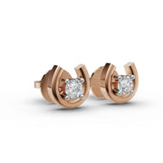 Good Luck Diamond Earring - 18Kt Rose Gold vermeil